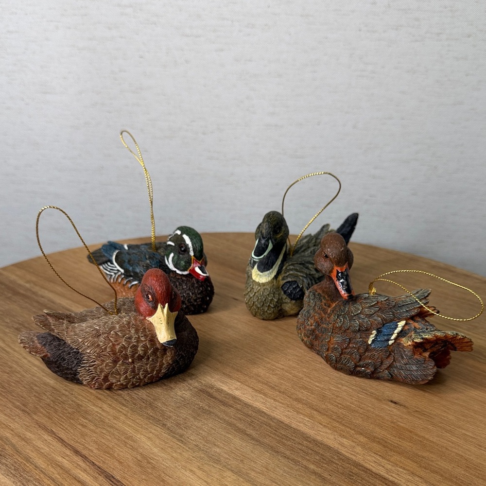 Kathy Wise 4 Piece Duck Figurine Ornament Set